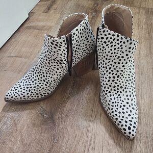Chic Dalmatian Print Ankle Booties